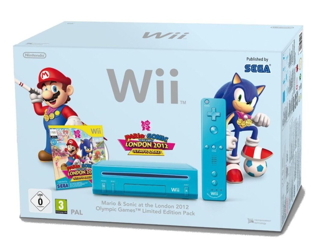 Nintendo Wii blaue Spielekonsole