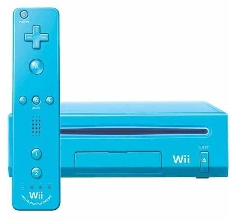 Nintendo Wii blaue Spielekonsole