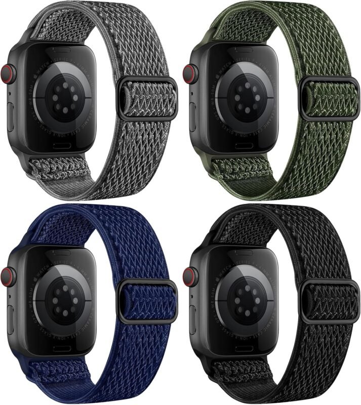 4er-Pack dehnbare Nylon-Armband-Apple-Uhr